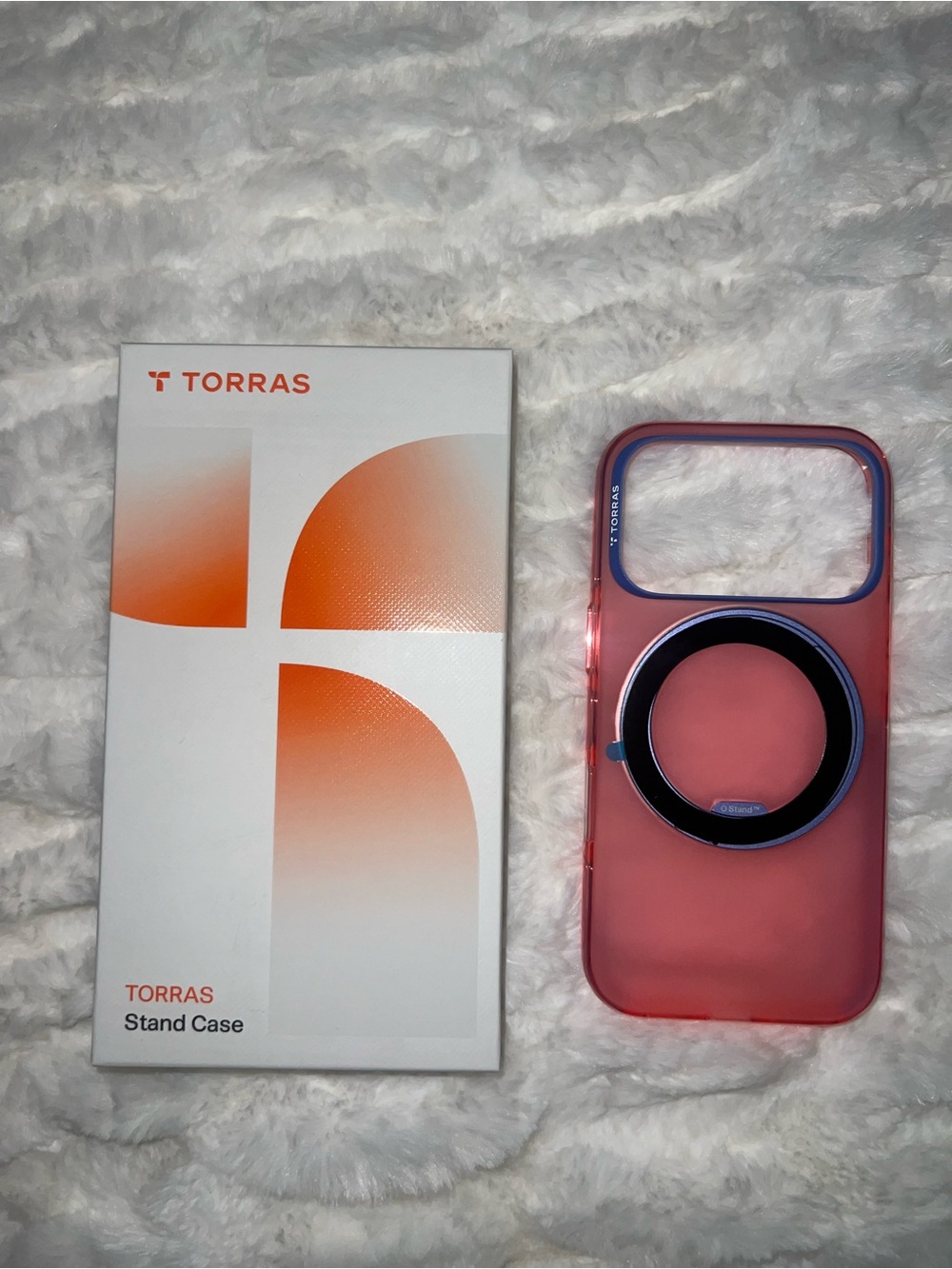 Torras iPhone 17 Pro Stand Case with Ring Grip blush pink